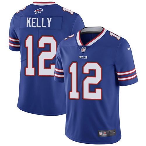 Nike Bills #12 Jim Kelly Royal Blue Team Color Youth Stitched NFL Vapor Untouchable Limited Jersey